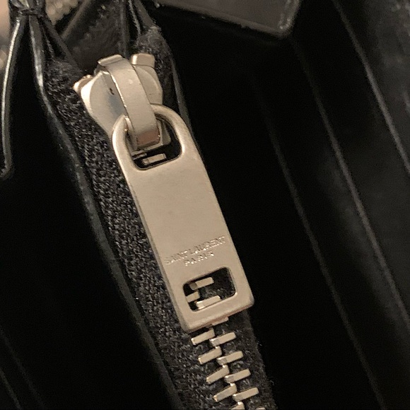 ❌SOLD❌ Saint Laurent Black Crocodile-Embossed Leather Zip-Around Long Wallet - Picture 12 of 14